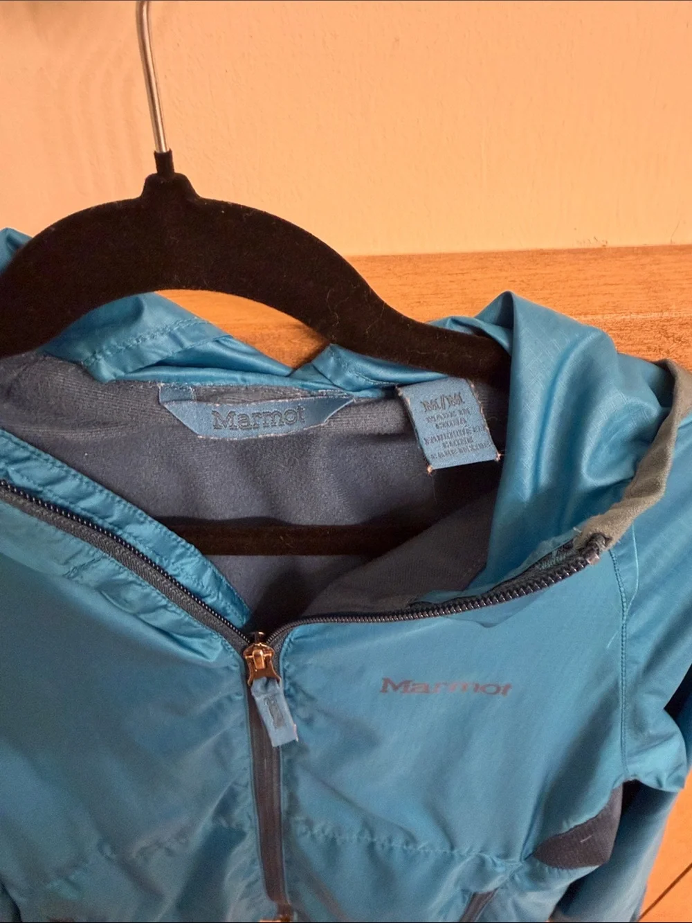 Marmot Teal Hooded Kids Rain Jacket